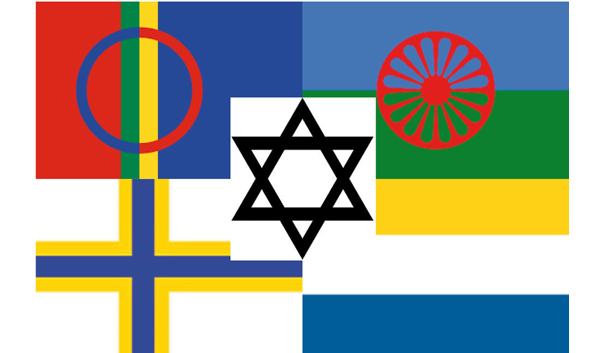 Minoritetsflaggor Collage bildspel