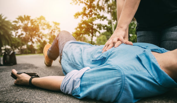 First Aid Emergency CPR on a Man who has Heart Attack or Shock ,